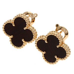 Van Cleef & Arpels Vintage Alhambra Letterwood Earrings in 18K Pink Gold for ...